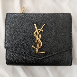 YSL Uptown Compact Wallet Black